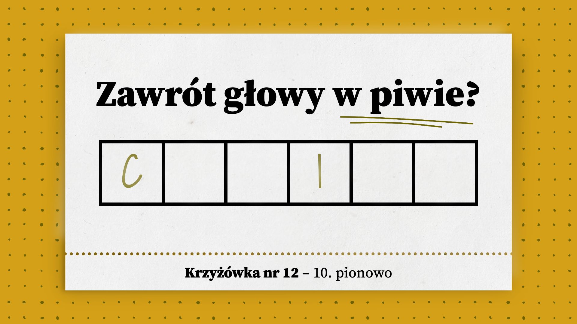 Zawrót głowy w piwie