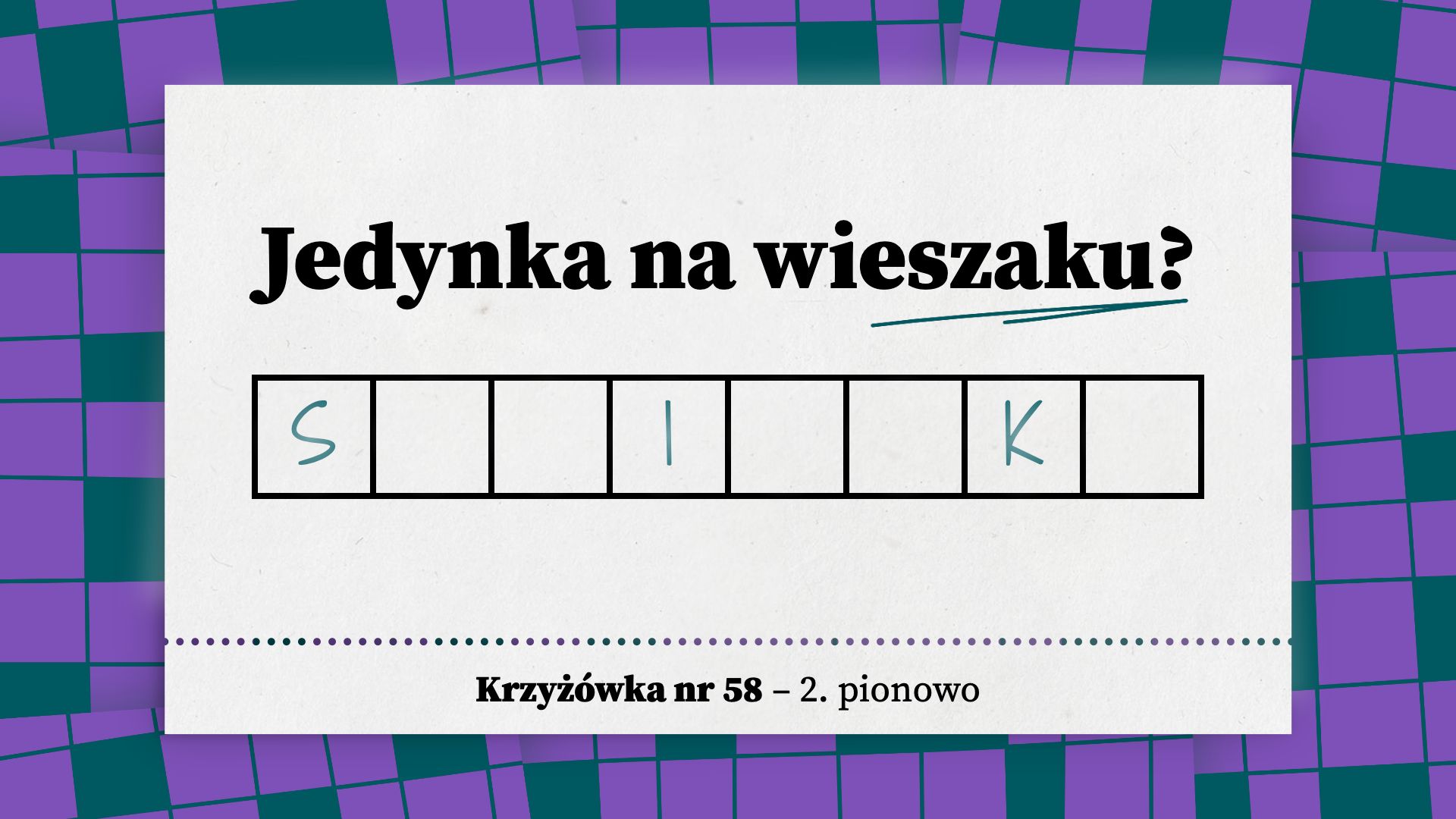 Jedynka na wieszaku