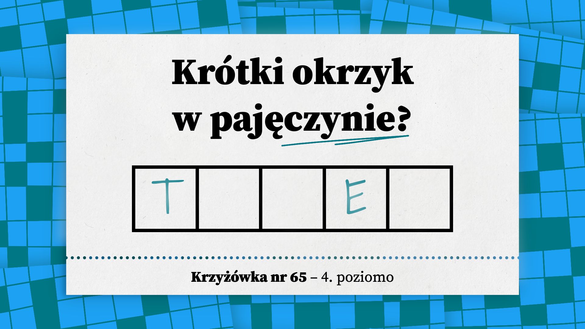 Krótki okrzyk w pajęczynie