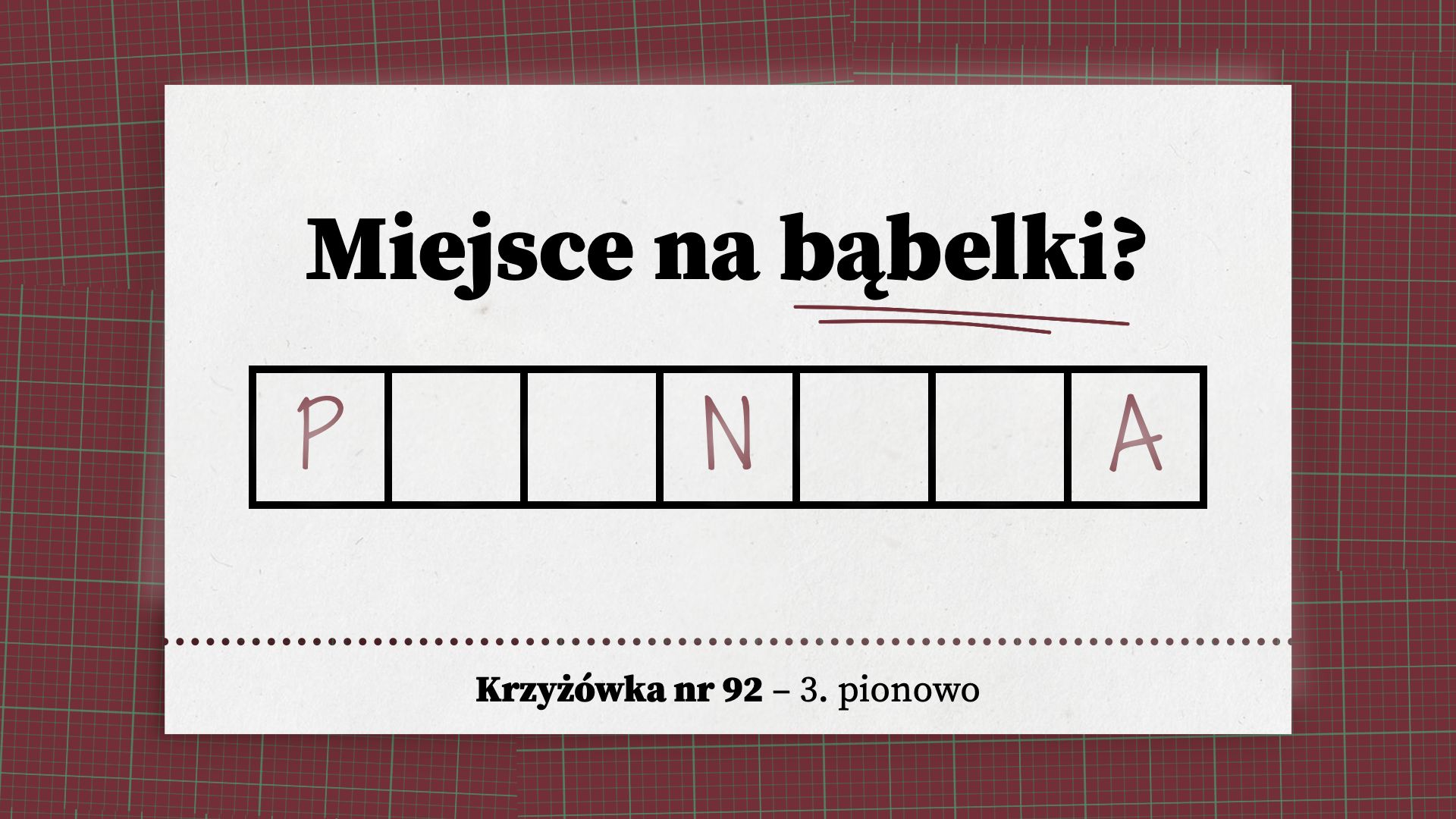 Miejsce na bąbelki