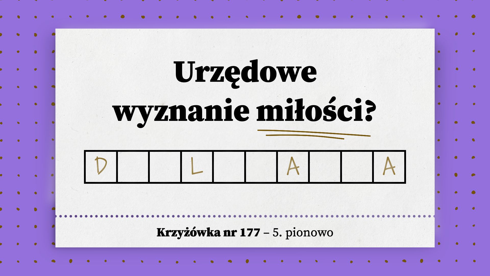 Urzędowe wyznanie miłości