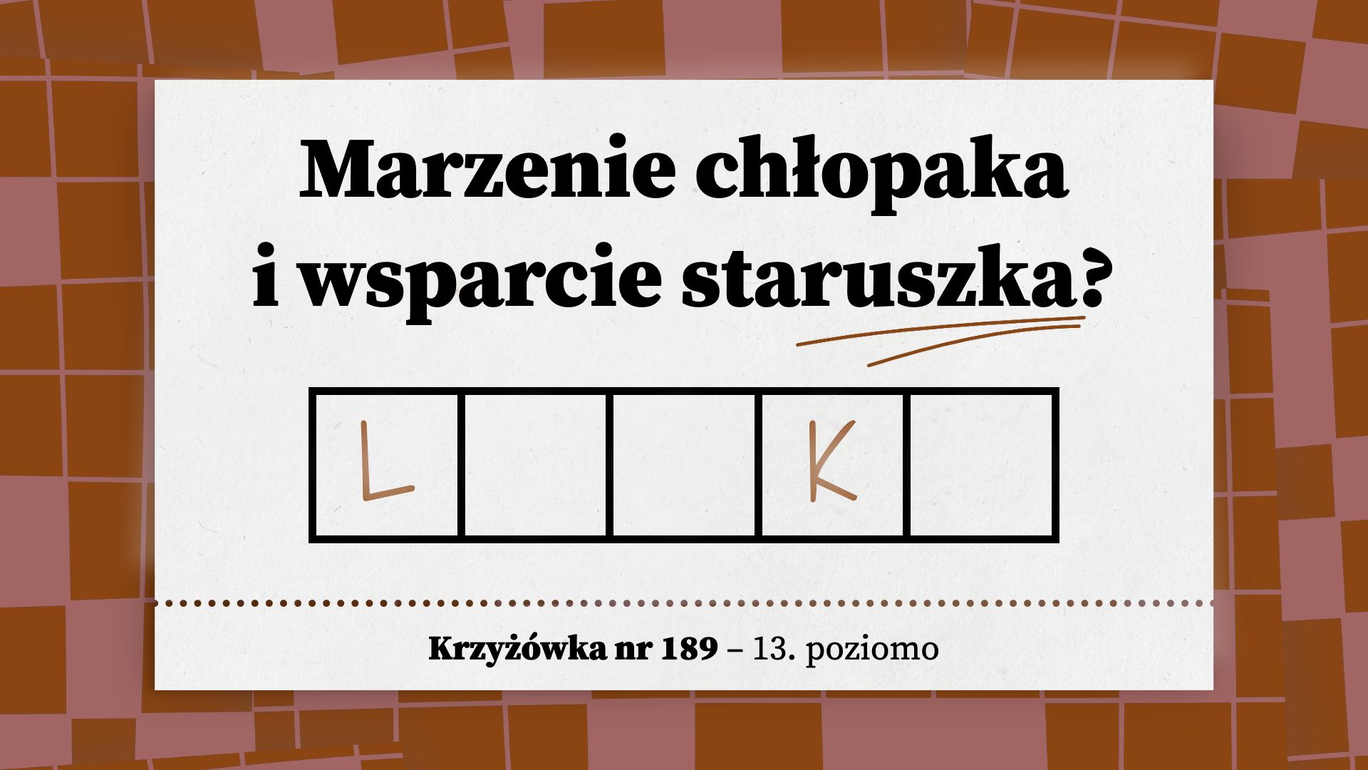 Marzenie chłopaka i wsparcie staruszka