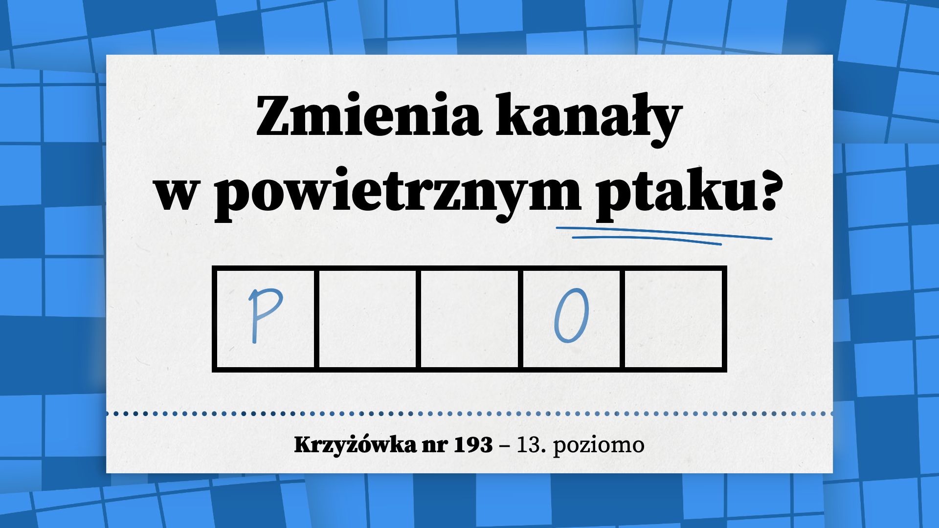 Zmienia kanały w powietrznym ptaku