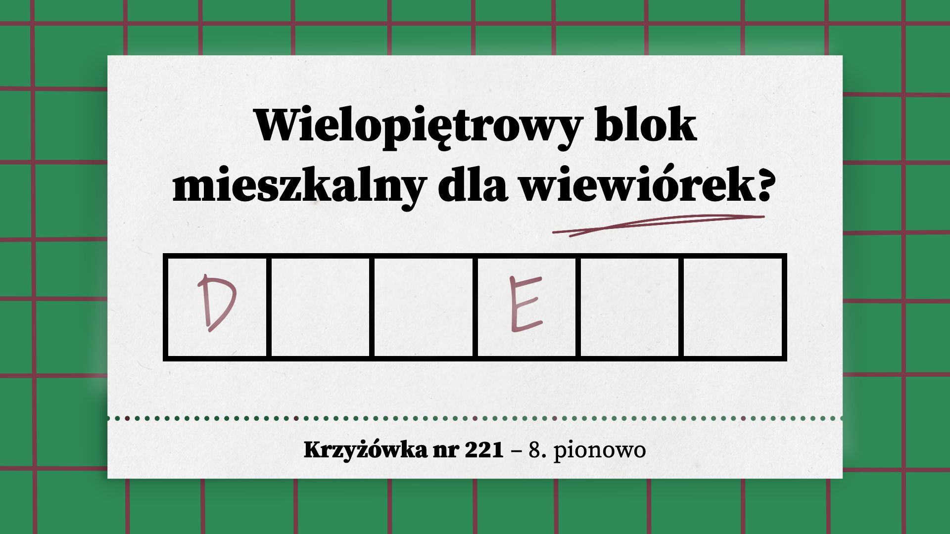 Wielopiętrowy blok mieszkalny dla wiewiórek