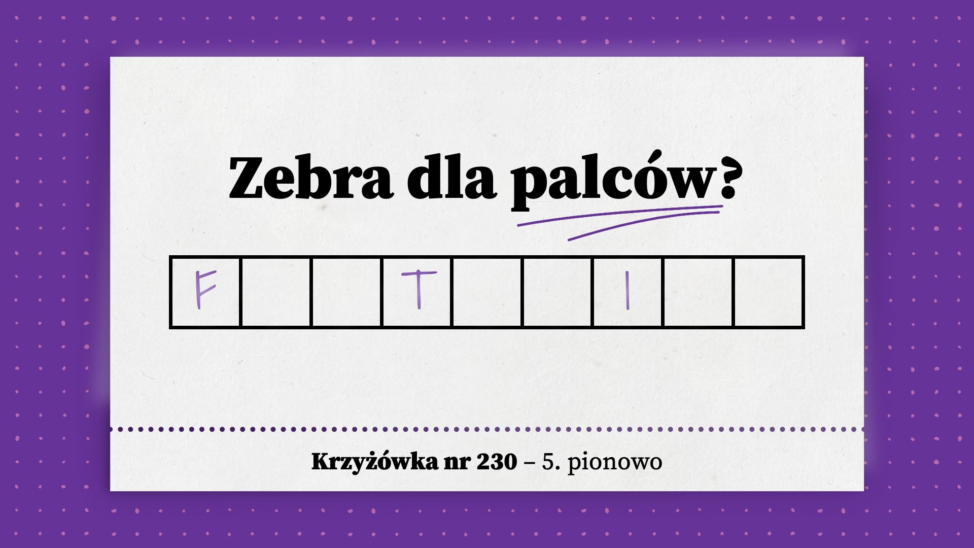Zebra dla palców