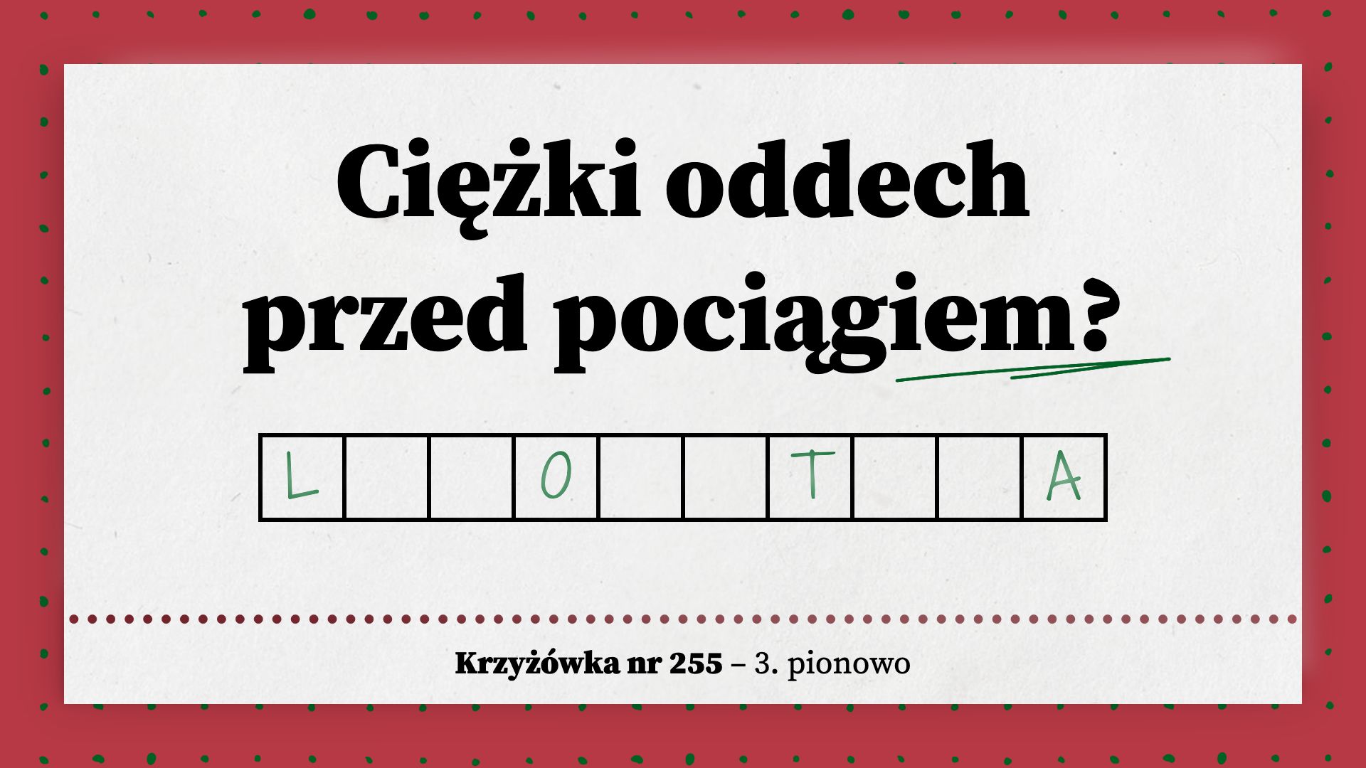 Ciężki oddech przed pociągiem