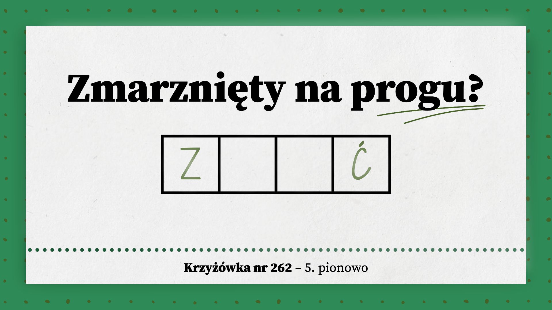 Zmarznięty na progu