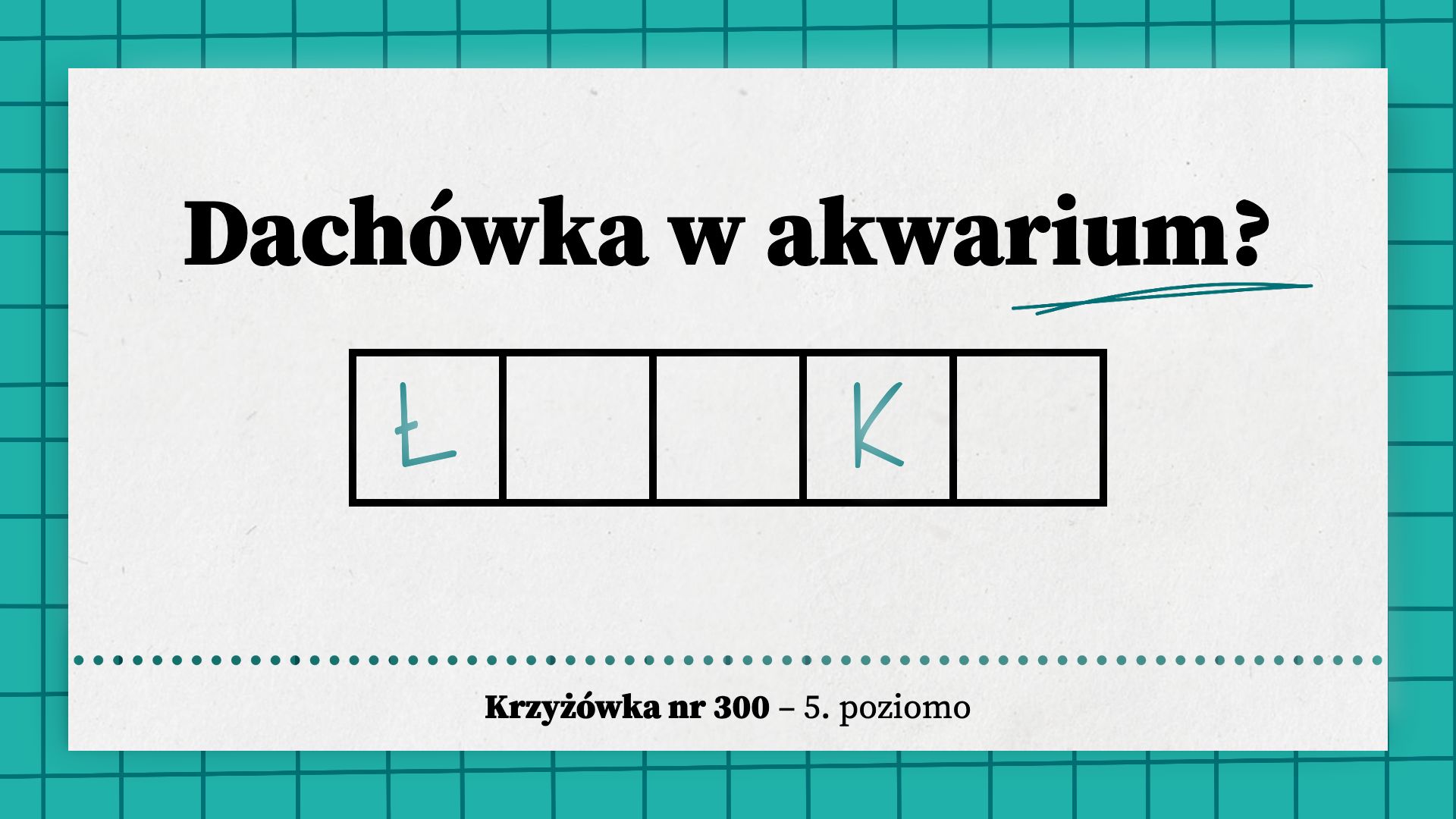 Dachówka w akwarium