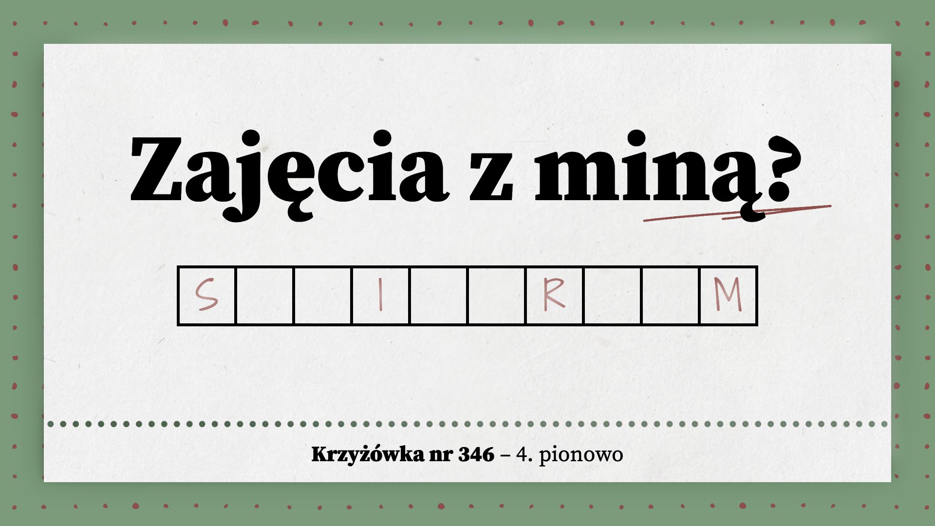 Zajęcia z miną