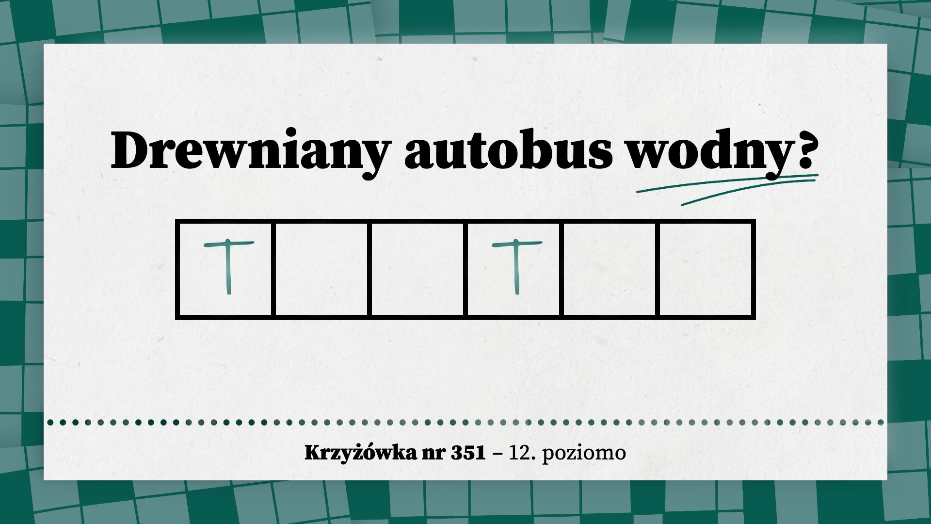 Drewniany autobus wodny