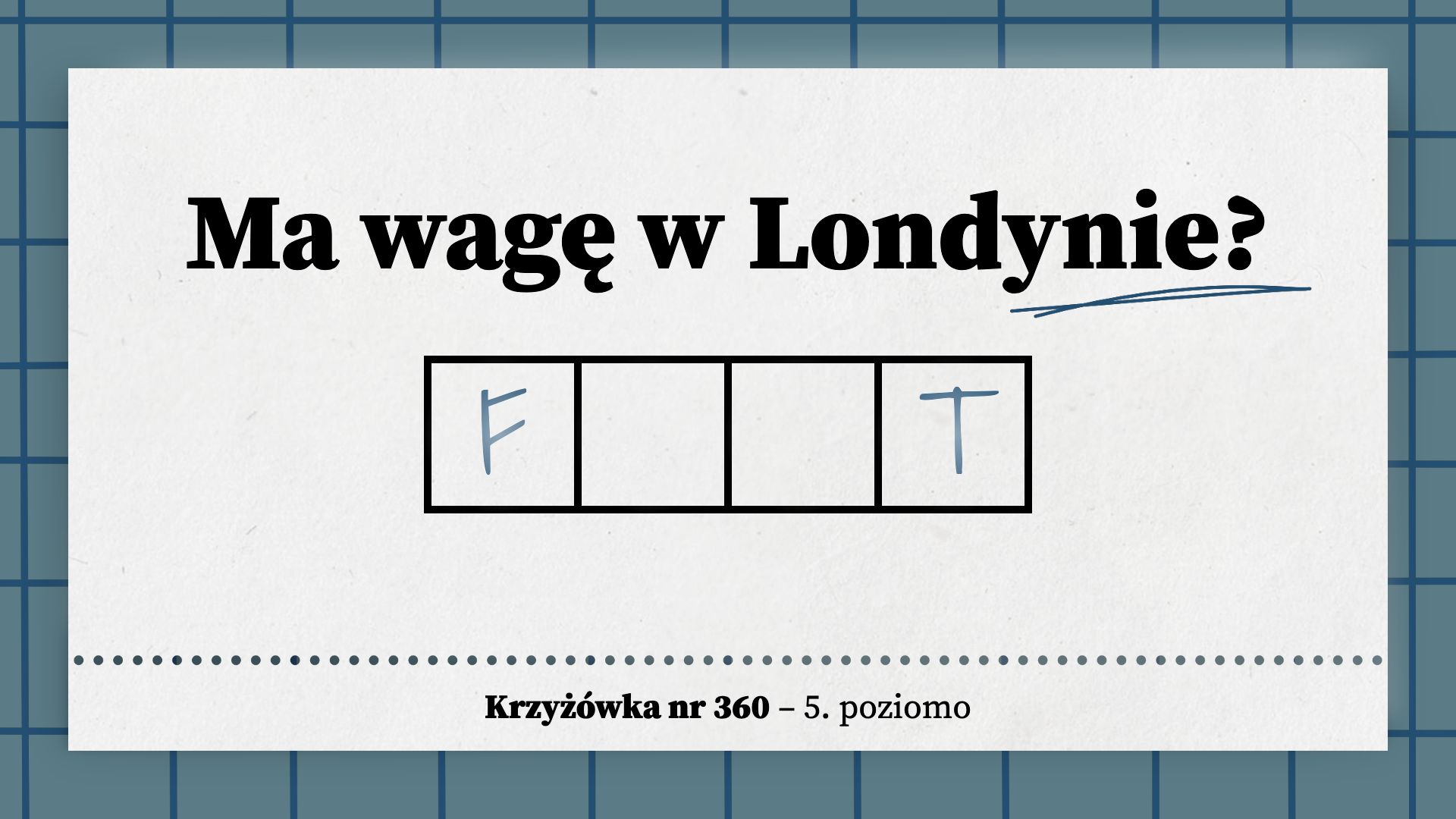 Ma wagę w Londynie