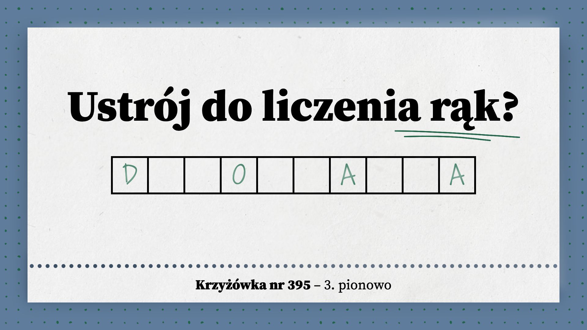 Ustrój do liczenia rąk