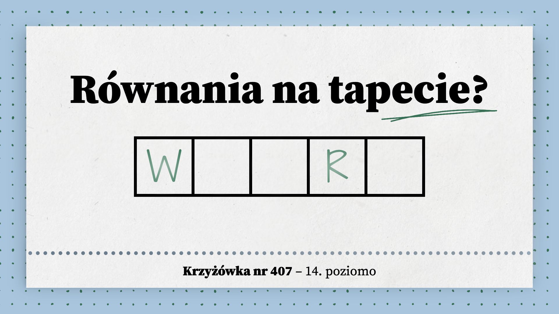 Równania na tapecie